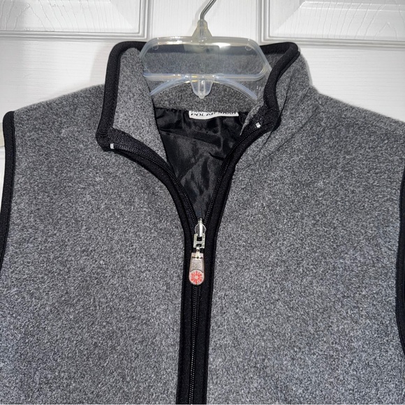 Stylish Women's Padded Gray Zip-Up Fleece Vest size S - Picture 3 of 6